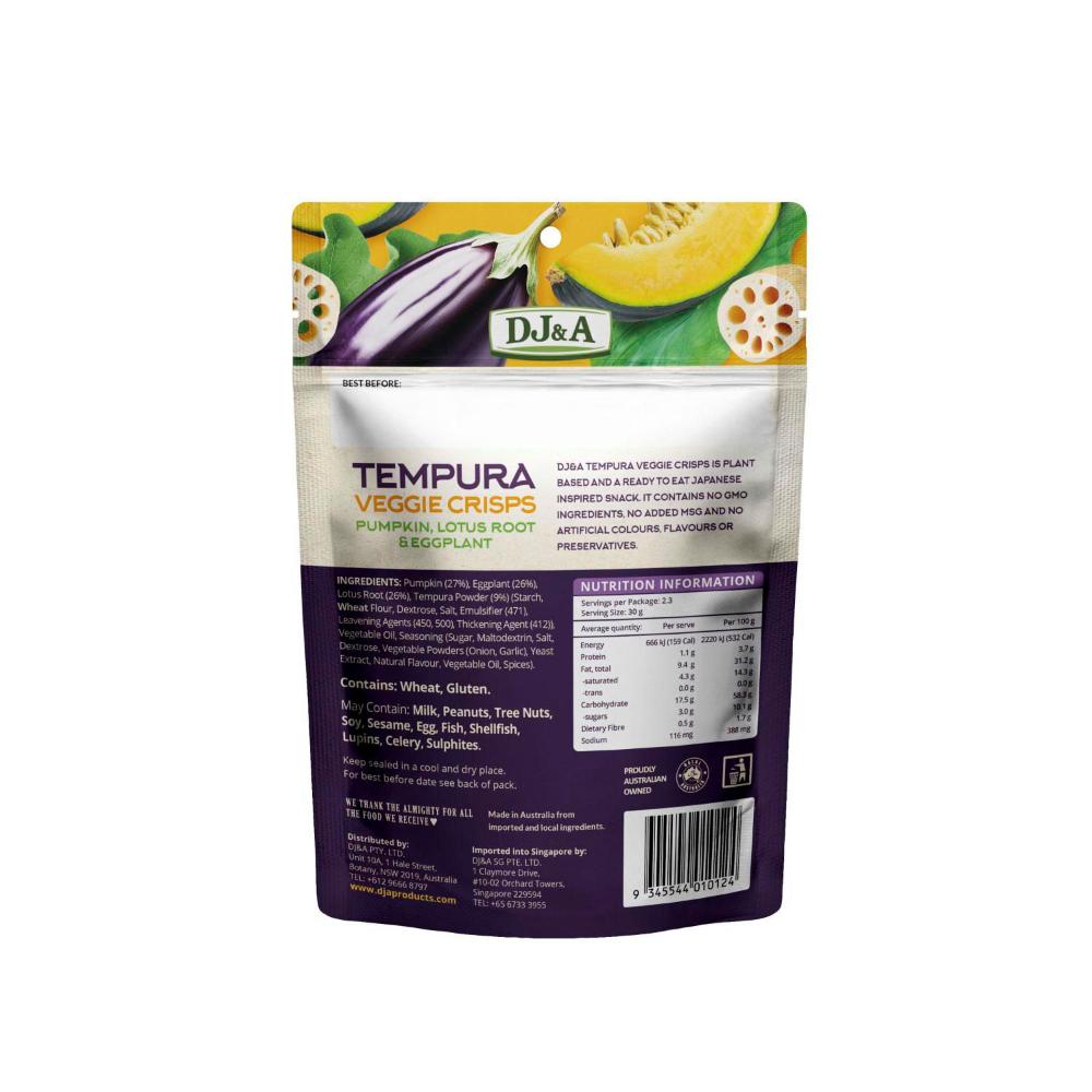 DJ&A Tempura Veggie Crisps - 70 GRAM