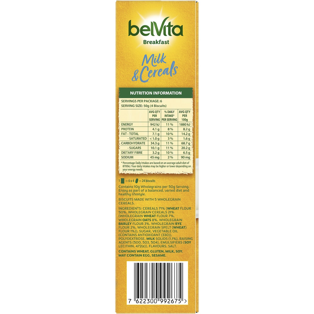 Belvita Milk & Cereals Breakfast Biscuits 300g 6 Pack