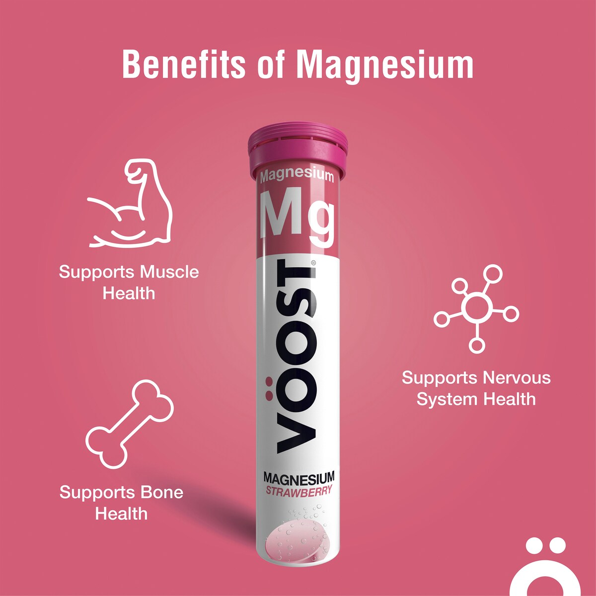 Voost Magnesium Effervescent Tablets Strawberry 20 pack