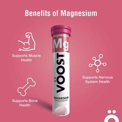 Voost Magnesium Effervescent Tablets Strawberry 20 pack