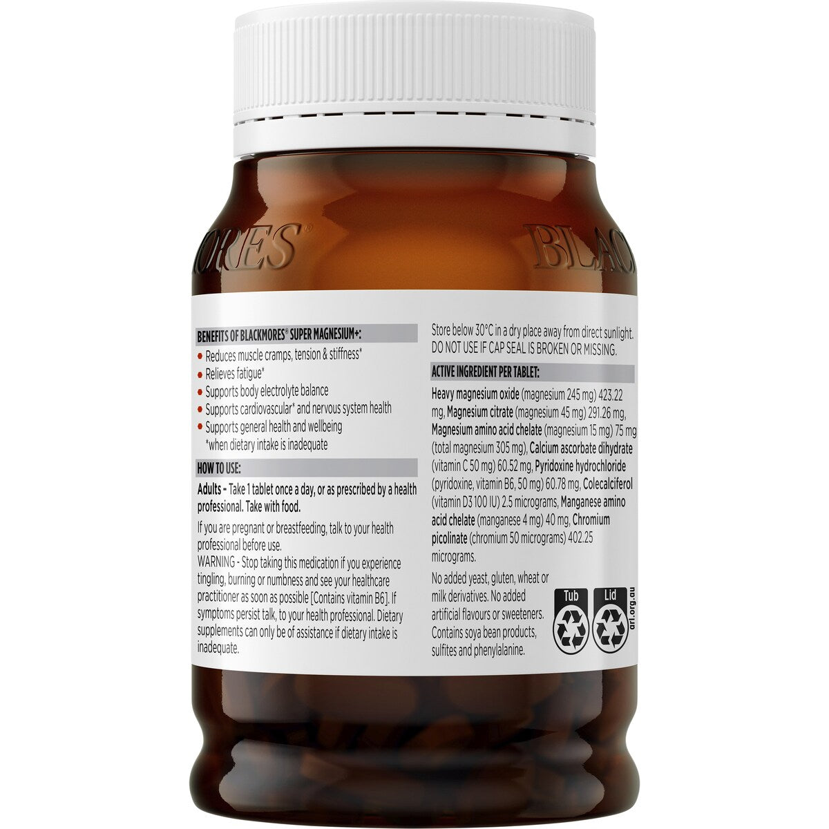 Blackmores Super Magnesium+ Coated Tablets 180 pack