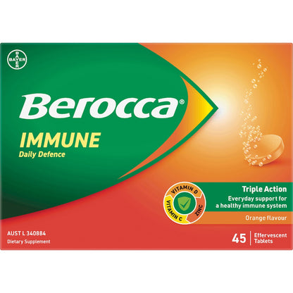 Berocca Immune Daily Defence Orange Effervescent Tablets 45