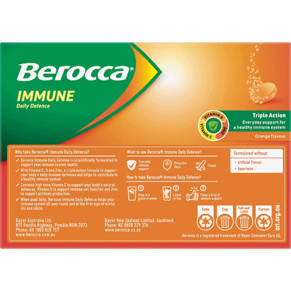 Berocca Immune Daily Defence Orange Effervescent Tablets 45