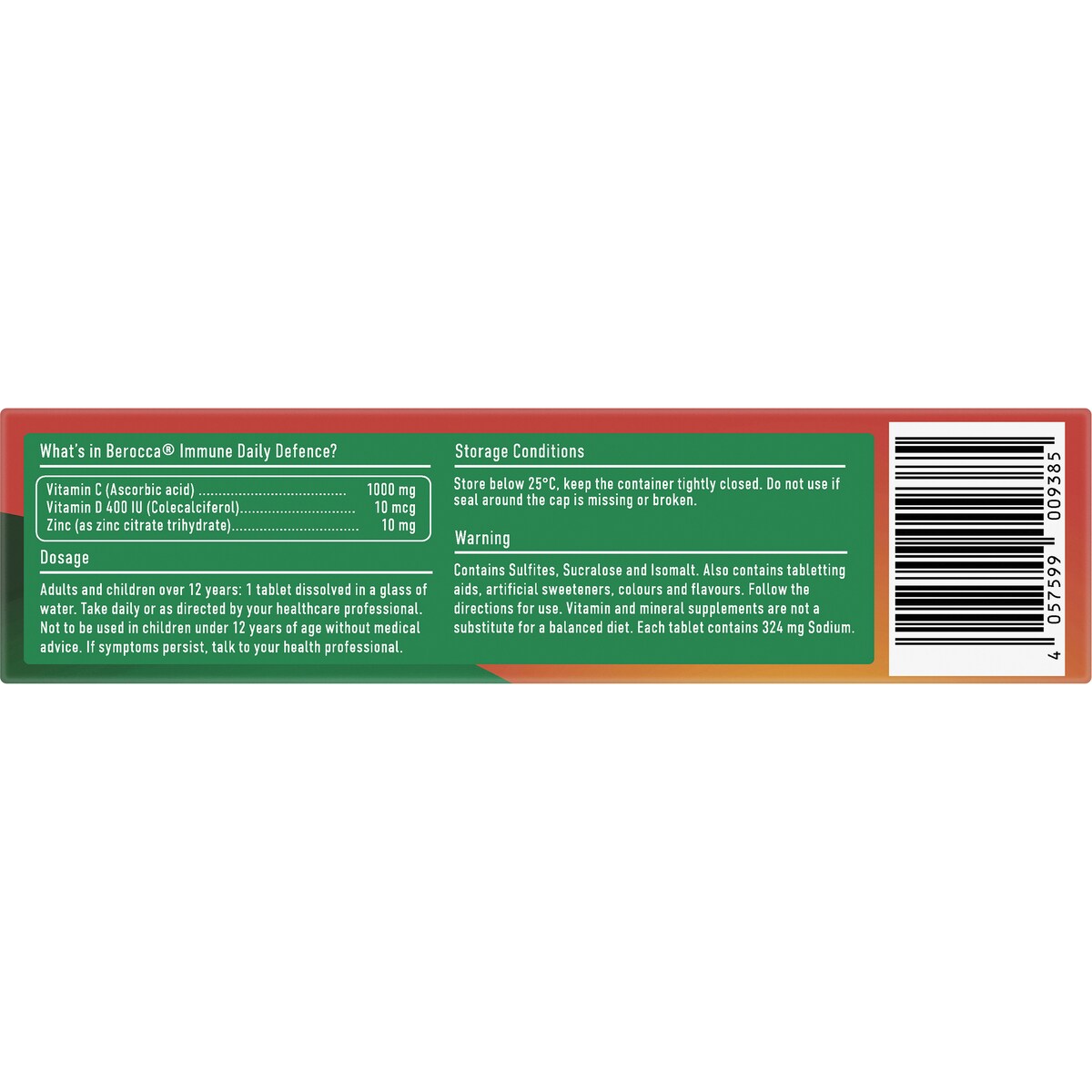 Berocca Immune Daily Defence Orange Effervescent Tablets 45 pack