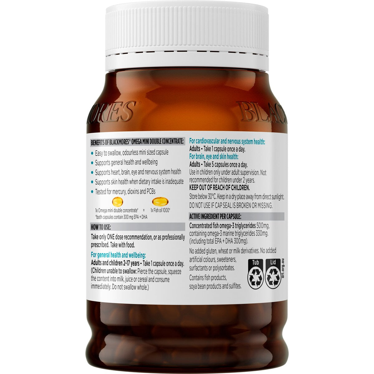 Blackmores Omega Mini Double Concentrate Capsules 400 pack