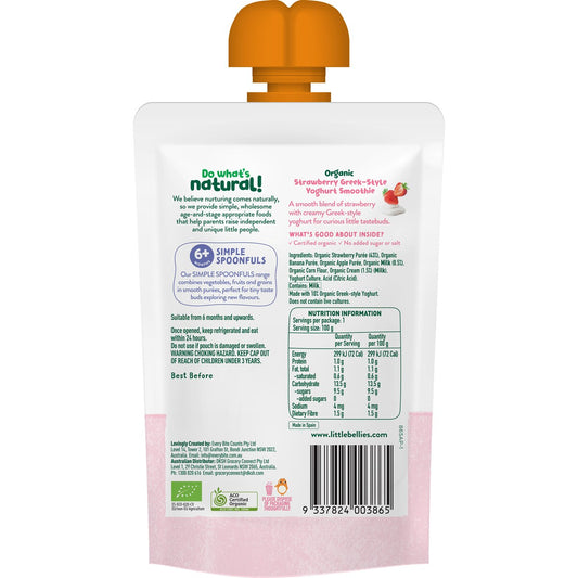 Little Bellies Greek-style Yoghurt Smoothie Strawberry 100g