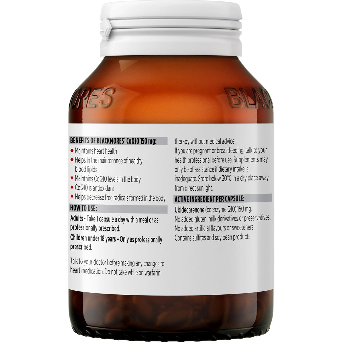 Blackmores CoQ10 150mg Heart & Blood Lipid Health Capsules 90 pack