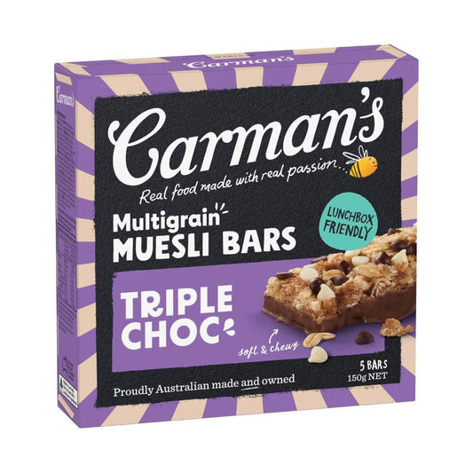 Carman's Multigrain Muesli Bars Triple Chocolate 5 Pack - 150g