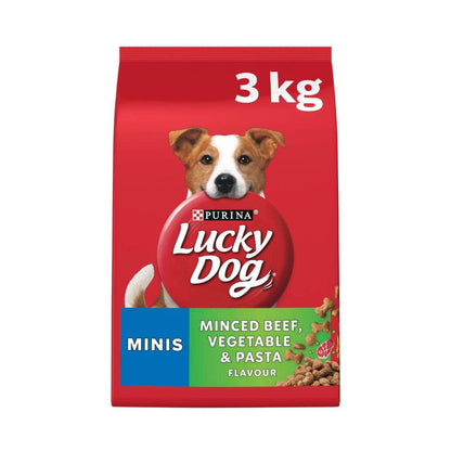 Purina Lucky Dog Adult Minis Beef Vegetable & Pasta Dry Dog Food - 3kg