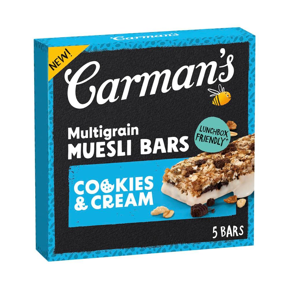 Carman's Multigrain Muesli Bars Cookies & Cream 5 Pack - 150g