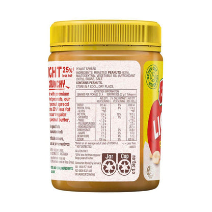 Bega Spread Peanut Butter Light Crunchy - 470g