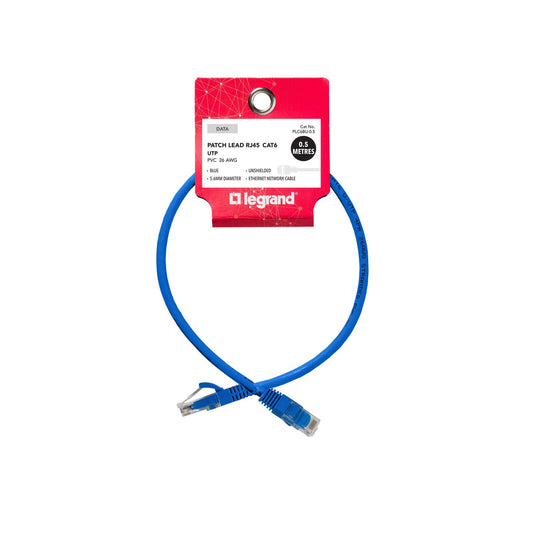 Legrand Cat6 RJ45 UTP Patch Lead - 0.5m - Blue
