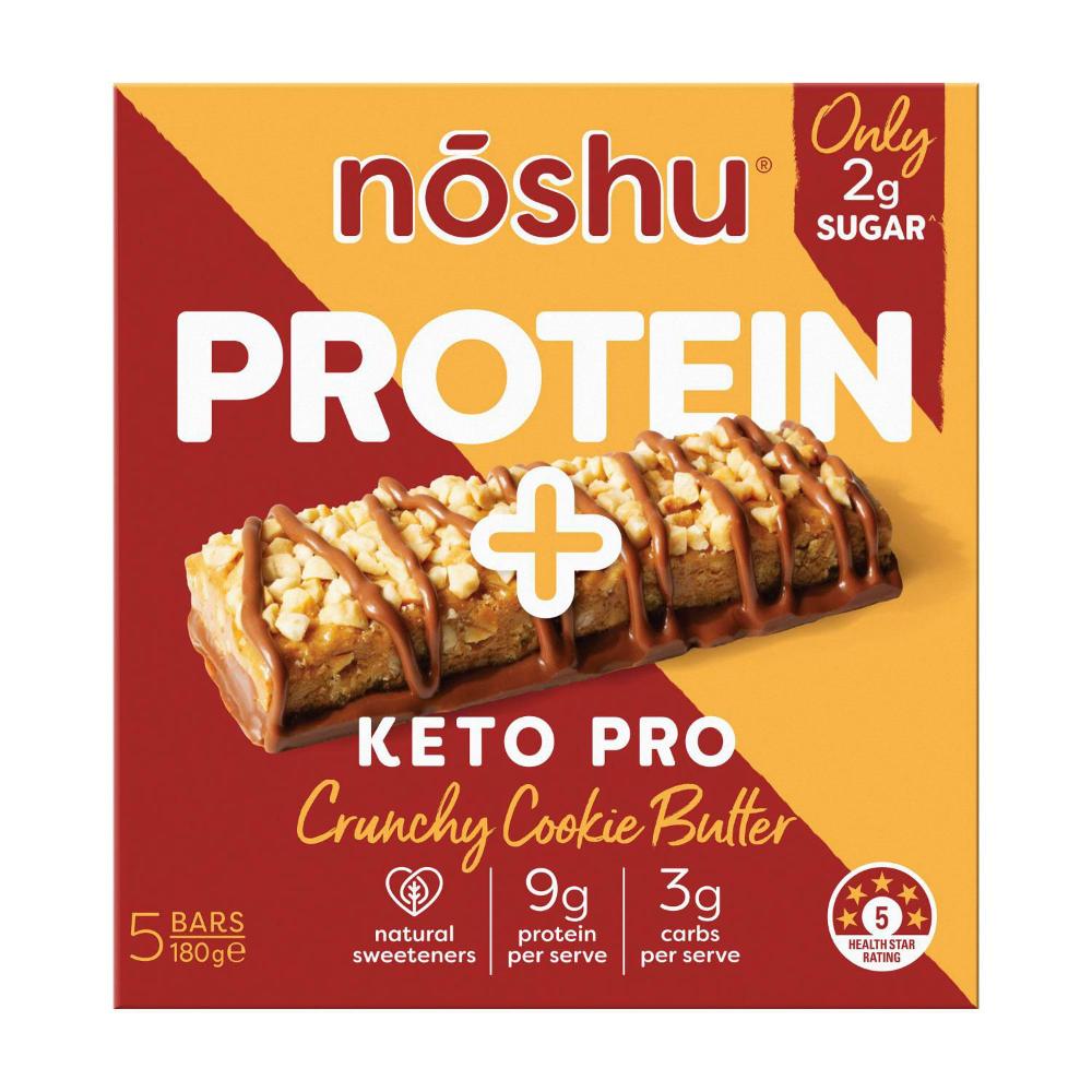 Noshu Protein+ Keto Pro Crunchy Cookie Butter Bars - 180g
