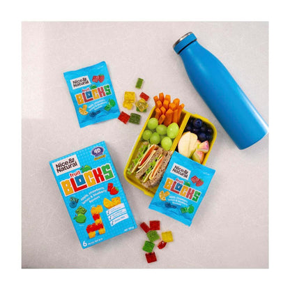 Nice & Natural Fruit Blocks Multipack Lunch Box School Snacks Gluten Free 6 Pack - 120g