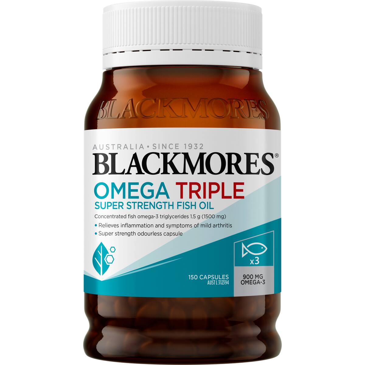 Blackmores Omega Triple Super Strength Fish Oil Capsules 150 Pack