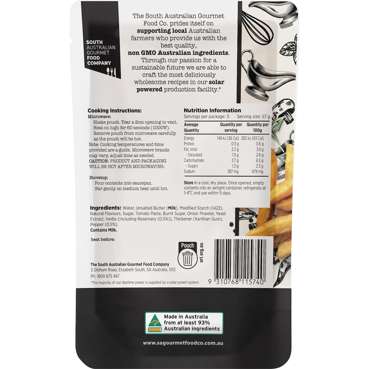 South Australian Gourmet Food Company Hot Chip Gravy 170g