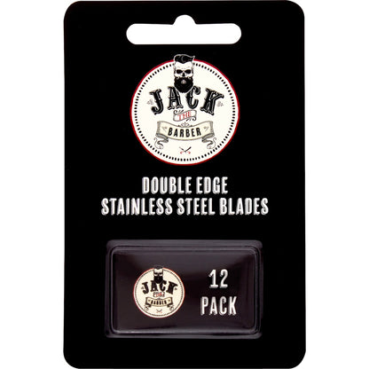 Jack The Barber Double Edge Mens Stainless Steel Safety Razor Blades 12 Pack