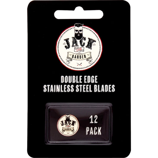 Jack The Barber Double Edge Mens Stainless Steel Safety Razor Blades 12 Pack