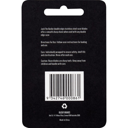 Jack The Barber Double Edge Stainless Steel Razor Blades 12 Pack