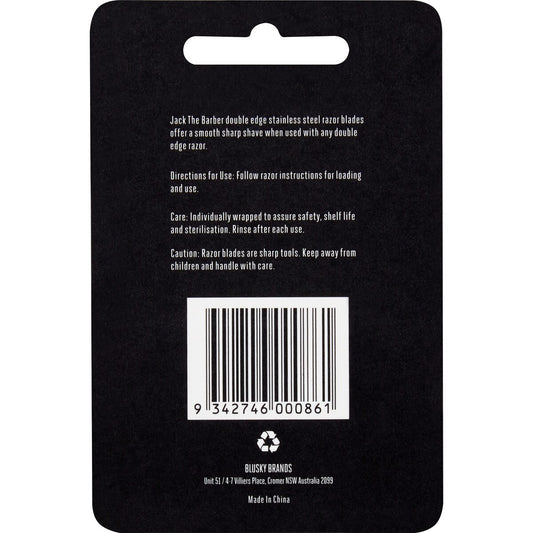 Jack The Barber Double Edge Stainless Steel Razor Blades 12 Pack