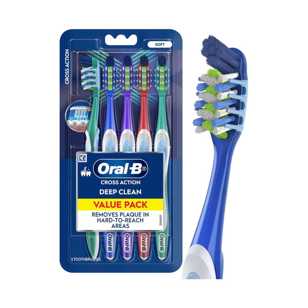 Oral B Cross Action Gum Care Soft Toothbrush - 5 Pack