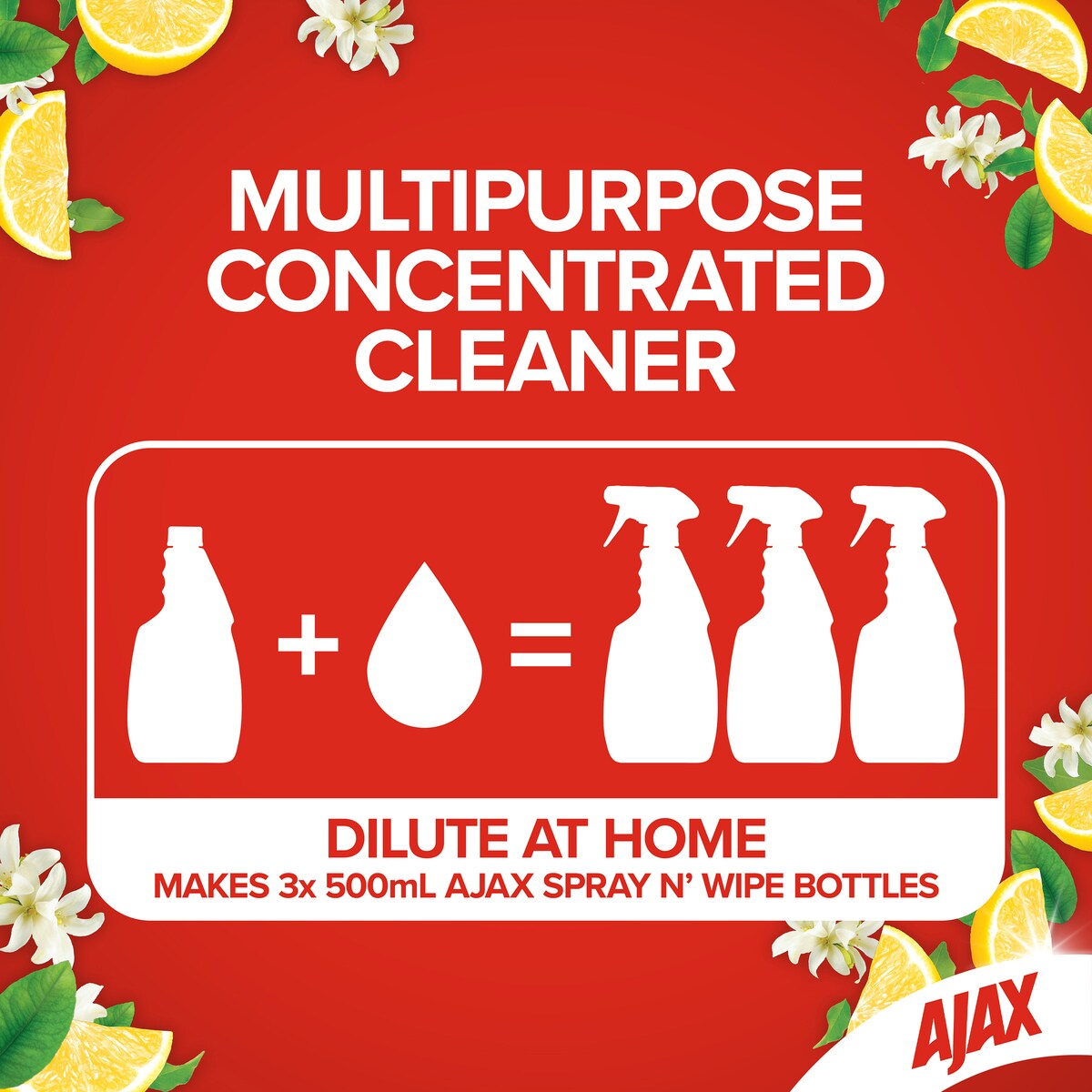 Ajax Spray & Wipe Multipurpose Concentrate Lemon Citrus 500ml