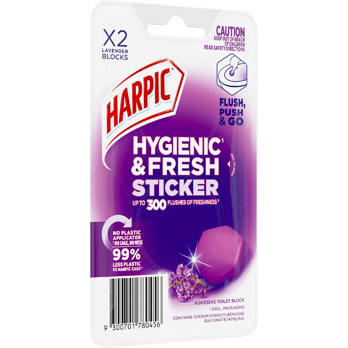 Harpic Hygenic & Fresh Sticker Adhesive Toilet Block Lily 2 Pack