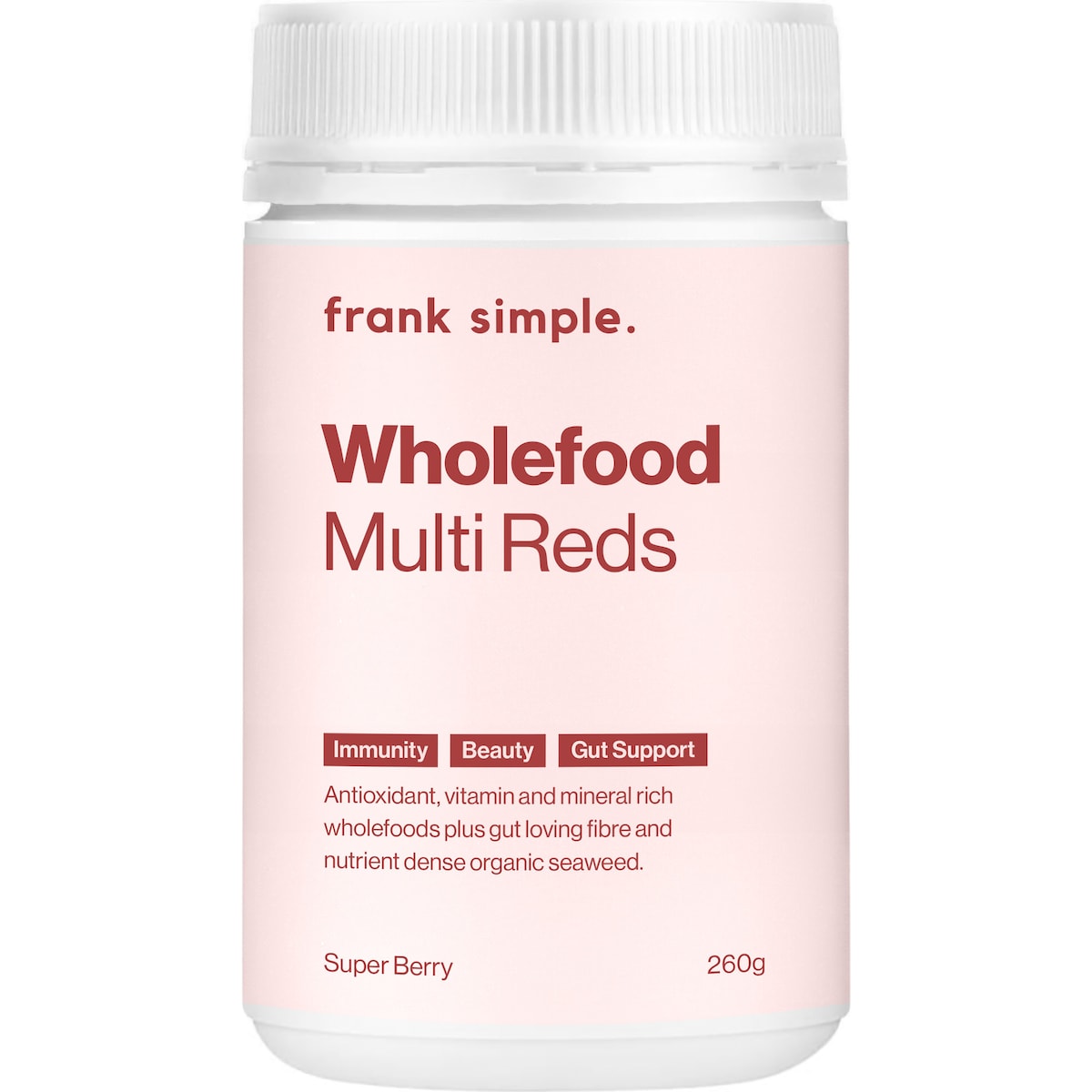 Frank Simple. Wholefood Multi Reds Super Berry 260g