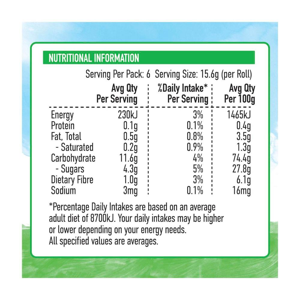 Uncle Tobys Roll-ups Apple Funprint - 94g