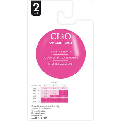 Clio 70d Opaque Tights Black T/xt Value 2 Pack