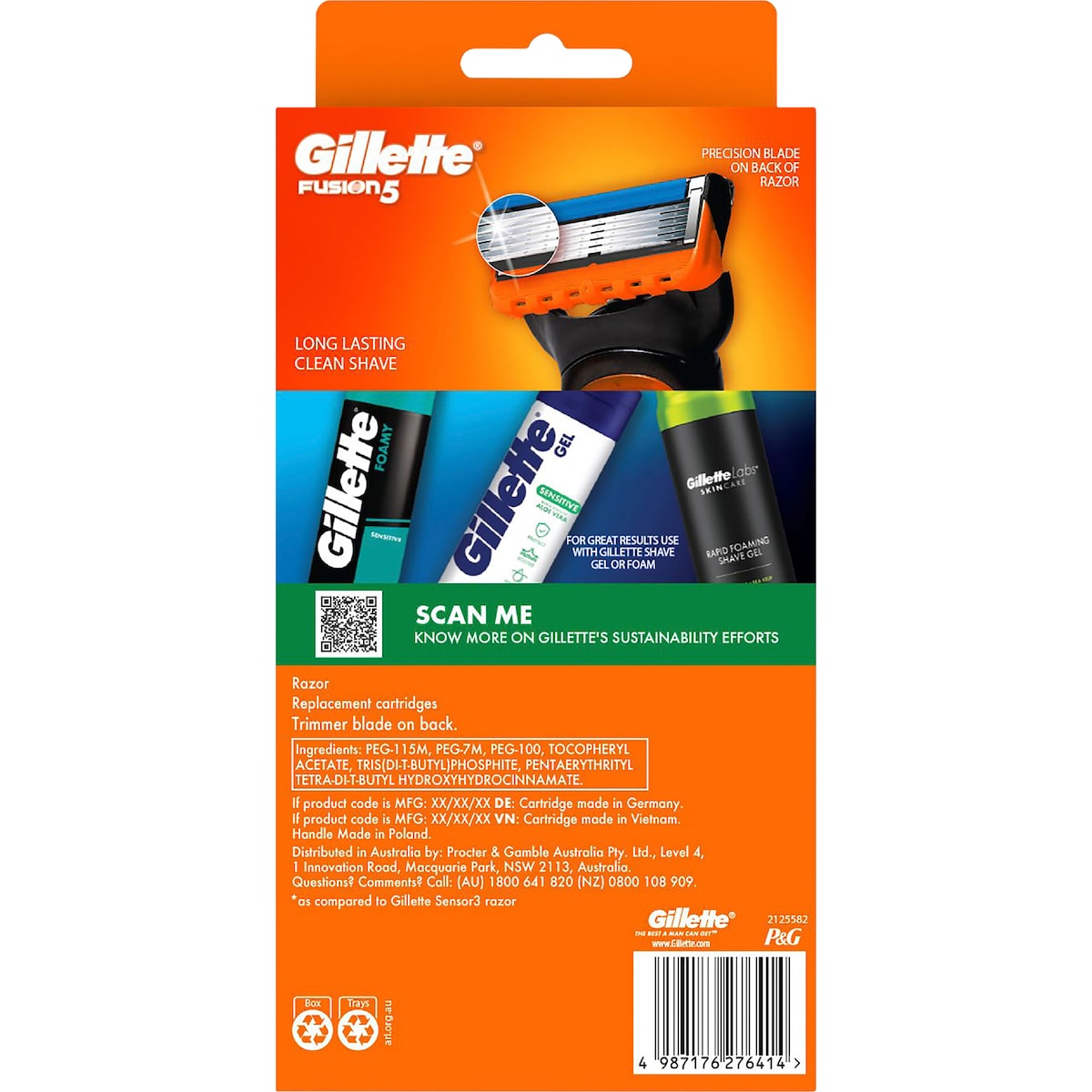 Gillette Fusion 5 Razor Handle With 10 Blade Cartridges Value Pack Each