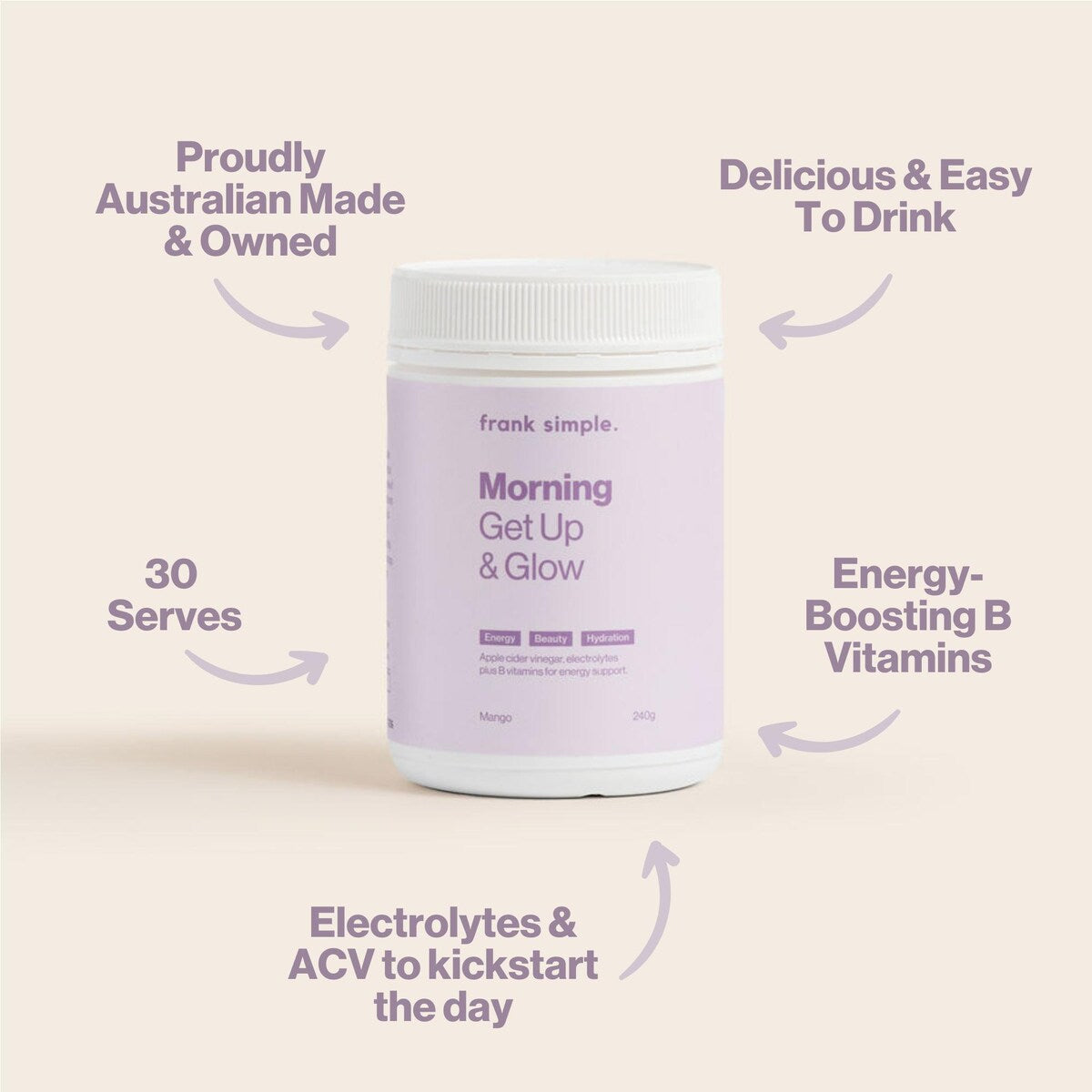 Frank Simple. Morning Get Up & Glow Mango 240g