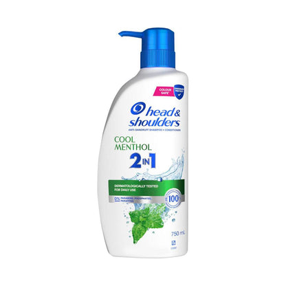 Head & Shoulders 2 In 1 Anti Dandruff Shampoo Cool Menthol - 750mL
