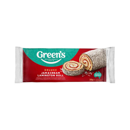 Greens Deluxe Jam & Cream Lamington Cake Roll - 300g