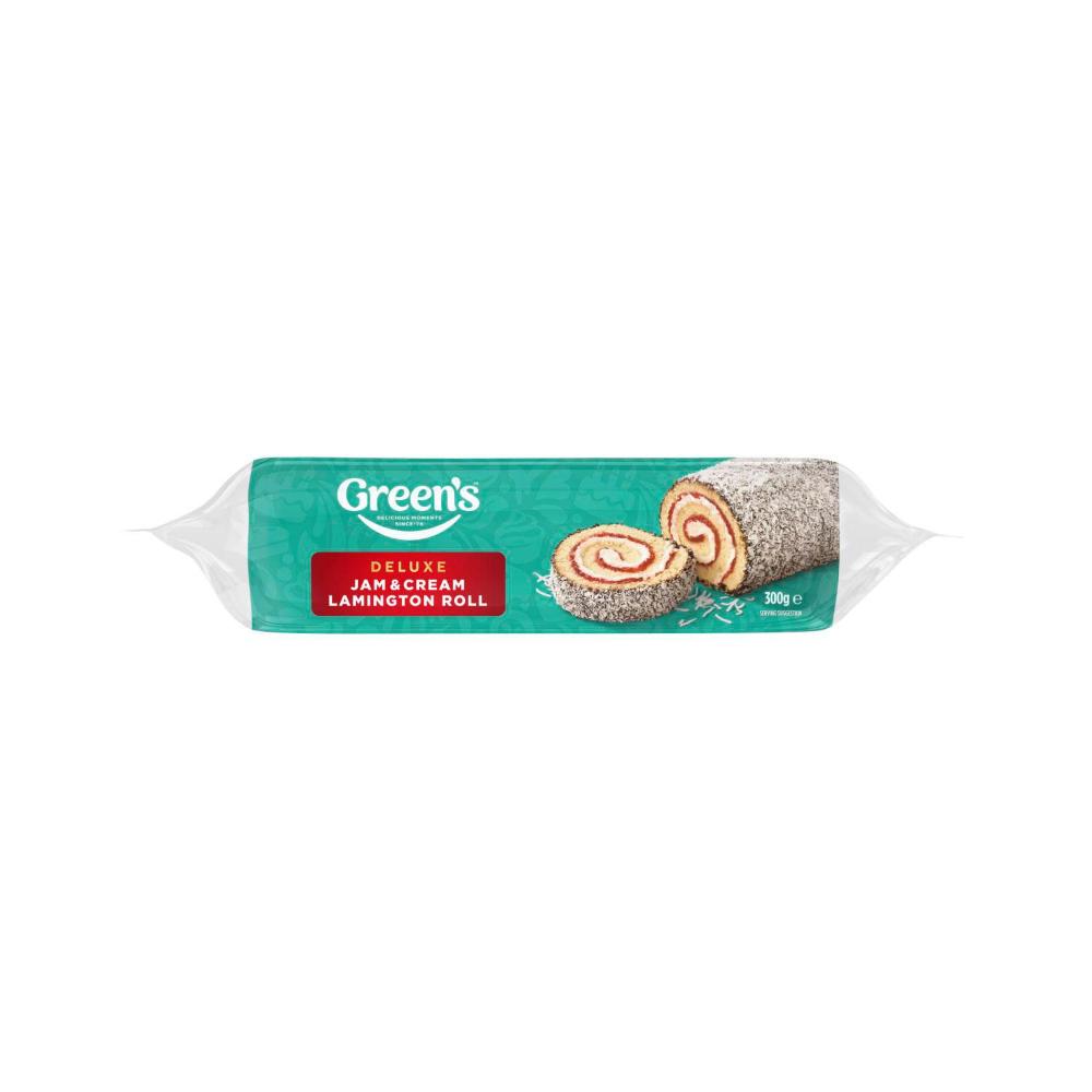 Greens Deluxe Jam & Cream Lamington Cake Roll - 300g