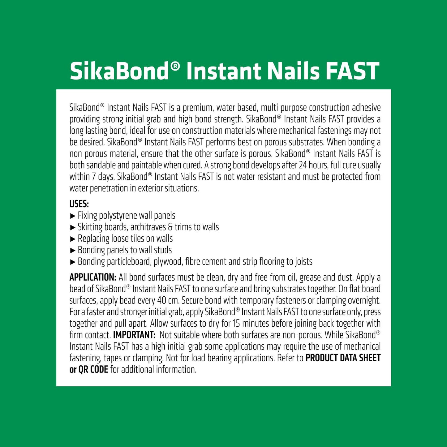 Sika Sikabond Instant Nails - 430g - White