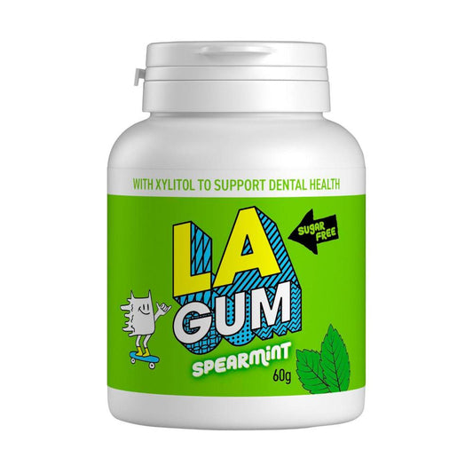 La Gum Spearmint Sugar Free Chewing Gum Bottle - 60g