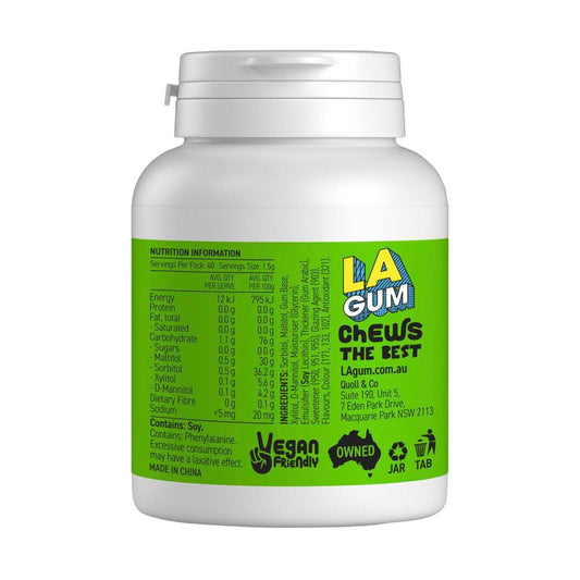 La Gum Spearmint Sugar Free Chewing Gum Bottle - 60g