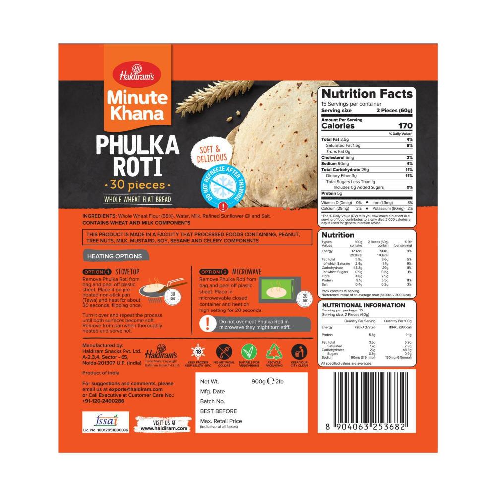 Haldirams Phulka Roti 30 Pack - 900g