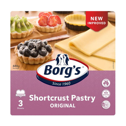 Borgs Frz Shortcrust Pastry 3 Sheets - 640g