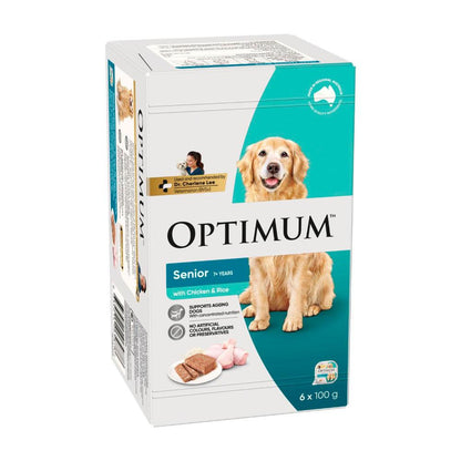 Optimum Dog Food Senior Chicken Veg And Rice 6x100g - 6 Pack