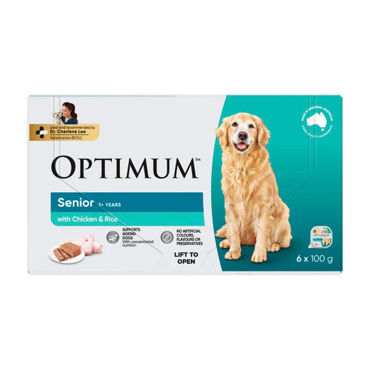 Optimum Dog Food Senior Chicken Veg And Rice 6x100g - 6 Pack