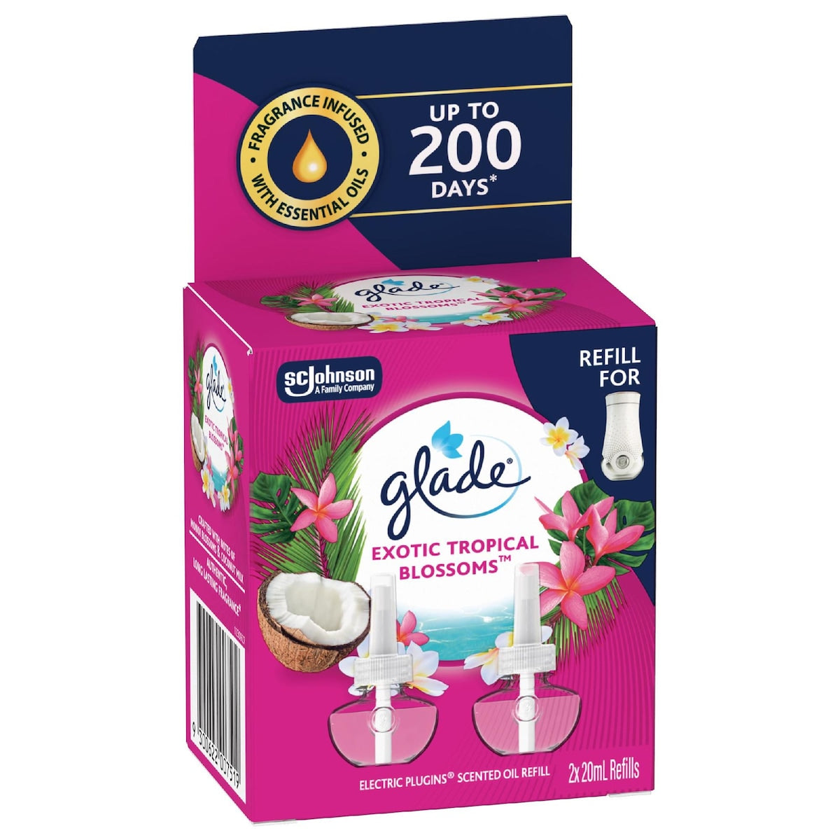 Glade Plug In Refills Exotic Tropical Blooms 20ml X 2 Pack