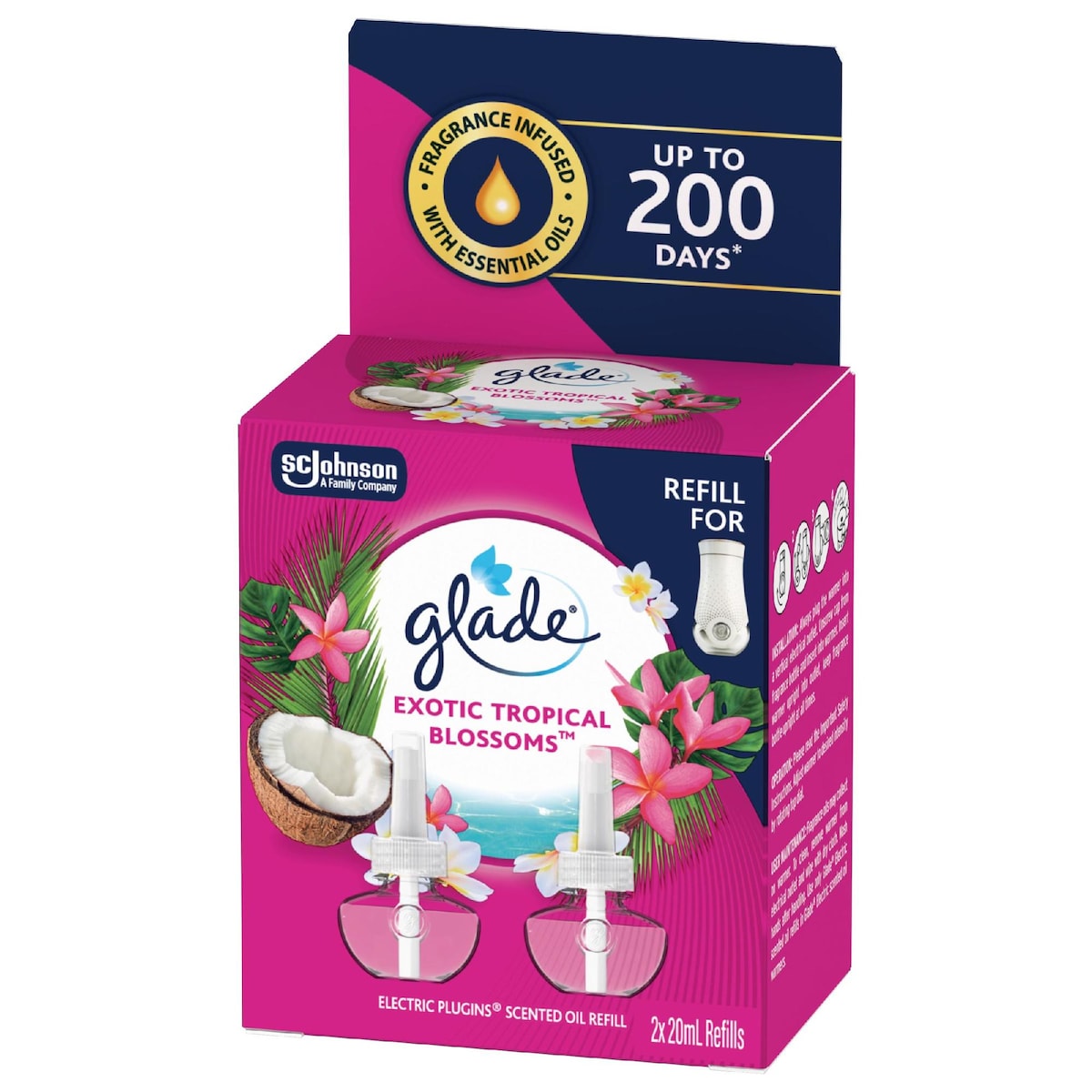 Glade Plug In Refills Exotic Tropical Blooms 20ml X 2 Pack