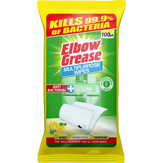 Elbow Grease Multipurpose Wipes Lemon Fresh 100 Pack