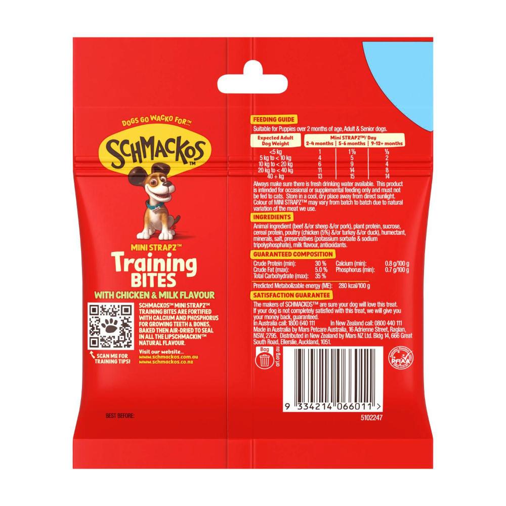 Schmackos Mini Training Bites Dog Treats Chicken & Milk - 120g