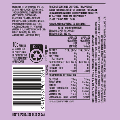 V Refresh Energy Drink Zero Sugar Blackcurrant & Yuzu 250ml