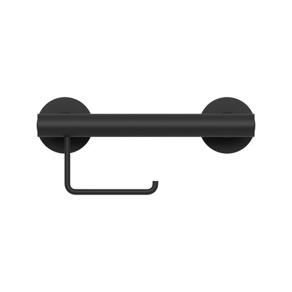 Evekare Black Toilet Roll Holder Grab Rail - 300mm - 250kg Capacity