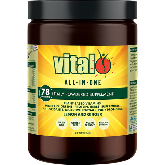 Vital All-in-one Daily Supplement Powder Lemon & Ginger Flavour 240g