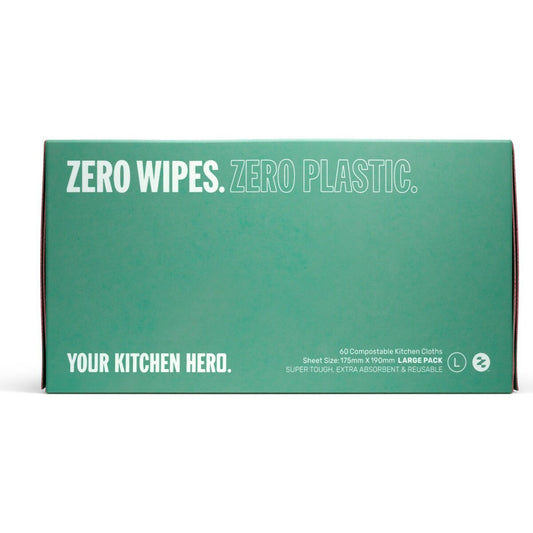 Zero Plastic Free Reusable Cleaning Wipes Large 60 Pack